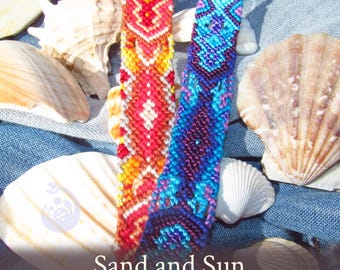 Patrón de pulsera de la amistad Arena y Sol - Tutorial en PDF - Nivel intermedio