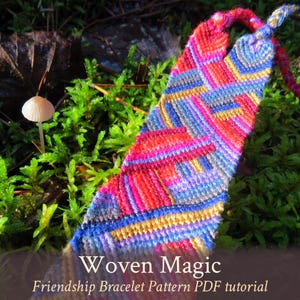 Woven Magic abstract friendship bracelet pattern - PDF tutorial - intermediate level