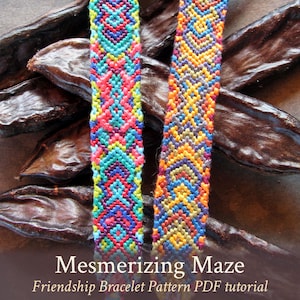 Mesmerizing Maze friendship bracelet pattern - PDF tutorial - intermediate level