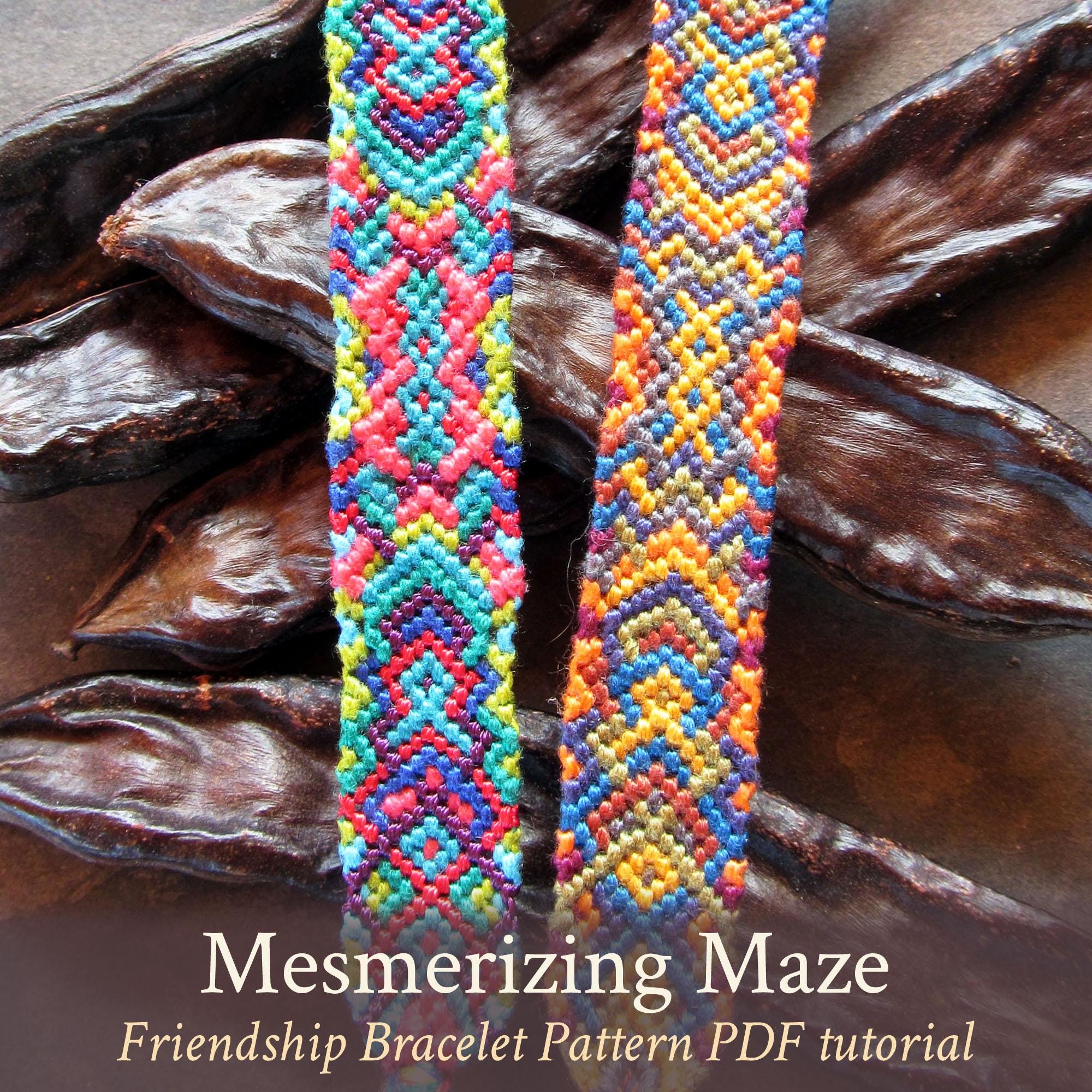 Mesmerizing Maze friendship bracelet pattern - PDF tutorial - intermediate level