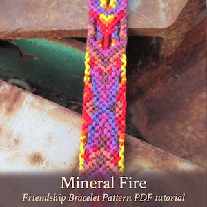 Mineral Fire friendship bracelet pattern - PDF tutorial - intermediate level