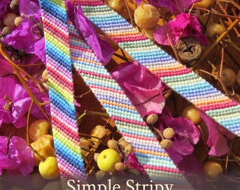 Simple Stripy or Candy Stripes friendship bracelet pattern - PDF tutorial - beginner level