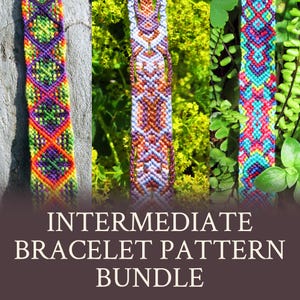 Friendship Bracelet Pattern BUNDLE - Intermediate level tutorials - DIY bracelet PDF files