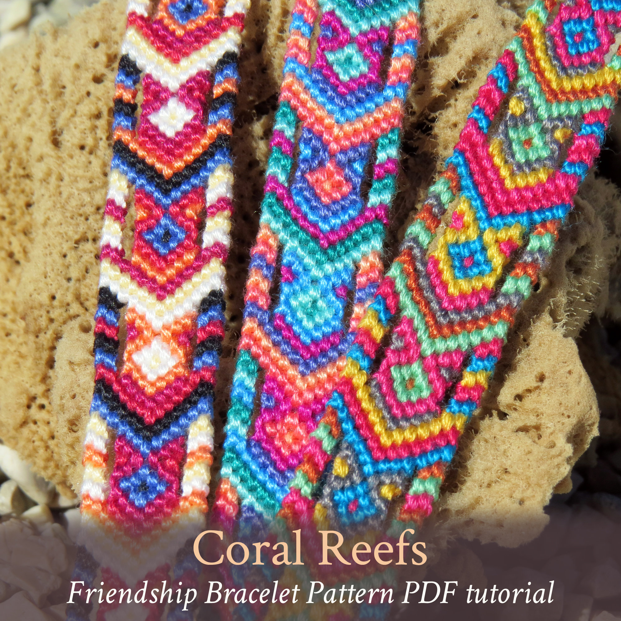 Coral Reefs Friendship Bracelet Pattern PDF Tutorial Beginner Level -   Denmark
