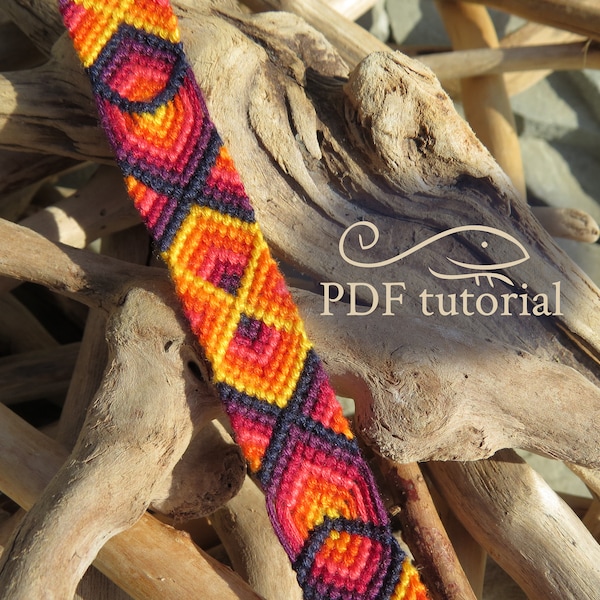 Modèle de bracelet d'amitié Campfire Nights - Tutoriel PDF - niveau débutant