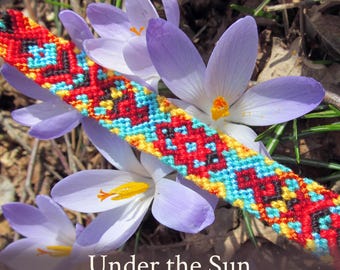 Under the Sun friendship bracelet pattern - PDF tutorial - intermediate level