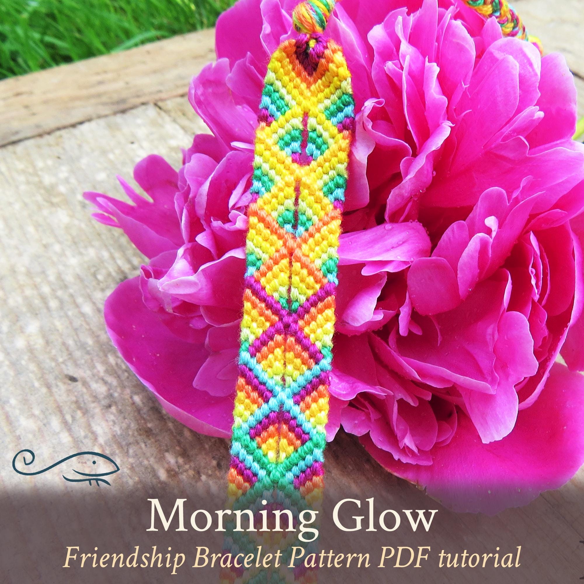 Morning Glow friendship bracelet pattern - PDF tutorial - beginner level