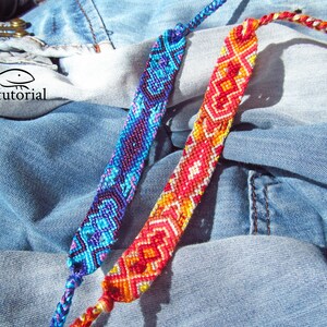 Sand and Sun friendship bracelet pattern PDF tutorial intermediate level image 1