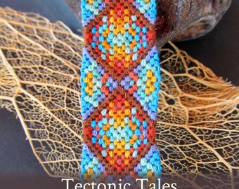 Tectonic Tales friendship bracelet pattern - PDF tutorial - advanced level