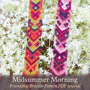 Midsummer Morning friendship bracelet pattern - PDF tutorial - beginner level