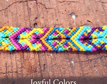 Patroon Joyful Colors vriendschapsarmband - pdf-tutorial - beginnersniveau
