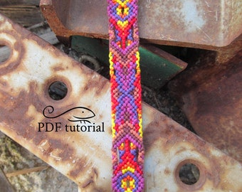 Mineral Fire friendship bracelet pattern - PDF tutorial - intermediate level