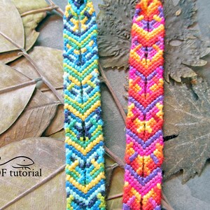 Ocean and Leaves friendship bracelet pattern PDF tutorial beginner level image 1