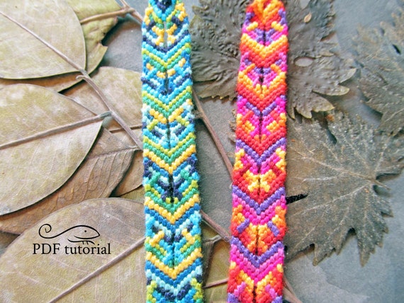 Friendship Bracelet Pattern, Bracelet Pattern, 'ocean and Leaves