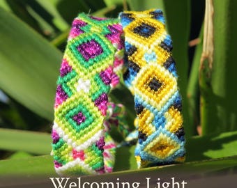 Welcoming Light friendship bracelet pattern - PDF tutorial - beginner level