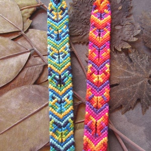 Ocean and Leaves friendship bracelet pattern PDF tutorial beginner level image 4