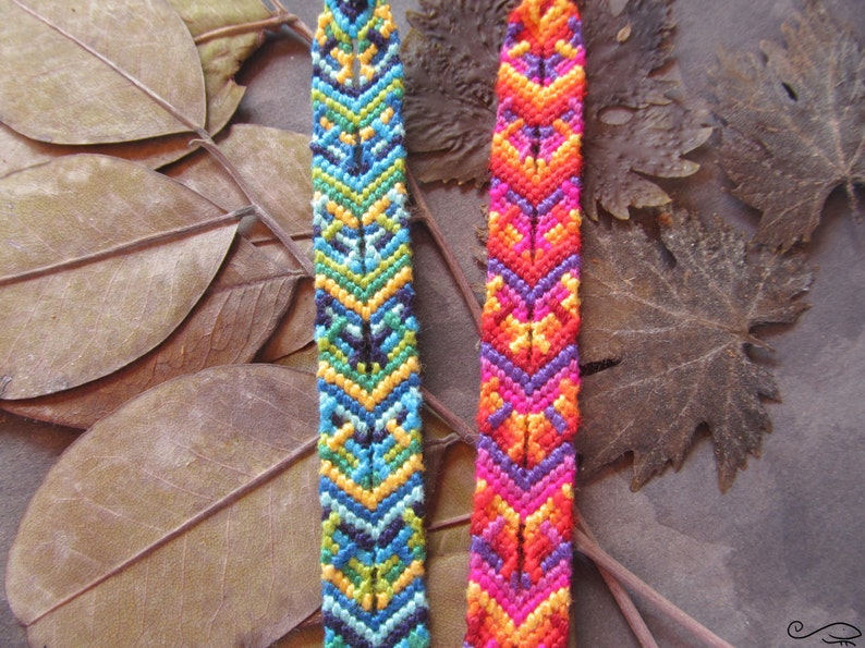 Ocean and Leaves friendship bracelet pattern PDF tutorial beginner level image 4