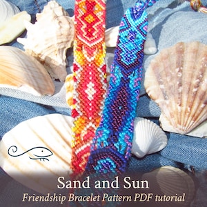 Sand and Sun friendship bracelet pattern - PDF tutorial - intermediate level