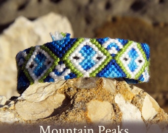 Mountain Peaks friendship bracelet pattern - PDF tutorial - beginner level