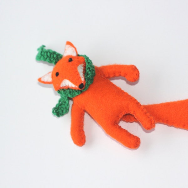 Fox  FREE USA Shipping Handsewn handmade 4'' felt orange cloth toy eco friendly doll rag textile fabric stuffed animal small gift tiny pixie