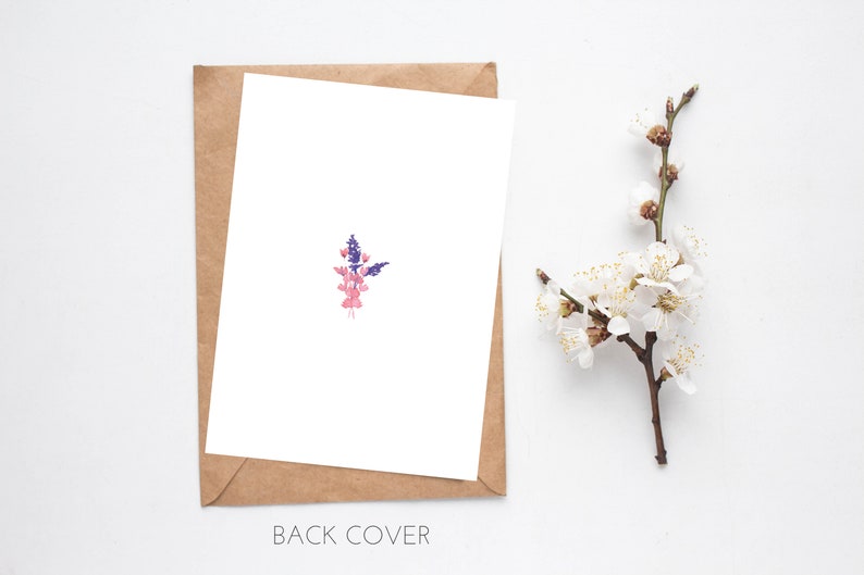 Printable Birthday Card for Her, Instant Download Watercolour Floral Card, 5x7 image 2