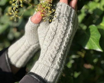 light grey knitted cuffs wool cuffs ladies grey cuffs hand cuffs cuffs wool