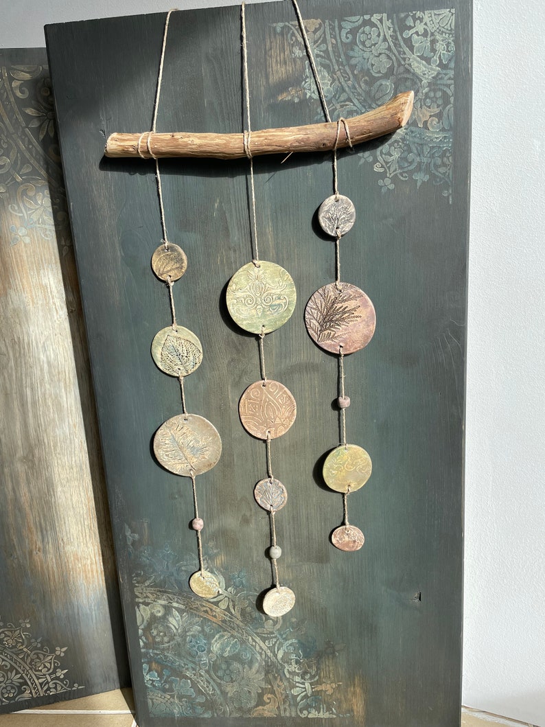 Wind chime decorative wall decoration gift vintage shabby mobile unique image 2