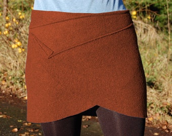 Walk skirt hip flatterer Cacheur wool skirt kidney warmer brown