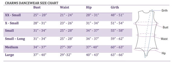 Leo S Dancewear Size Chart