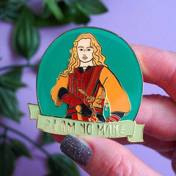 I Am No Man enamel pin - Bookish and Bakewell