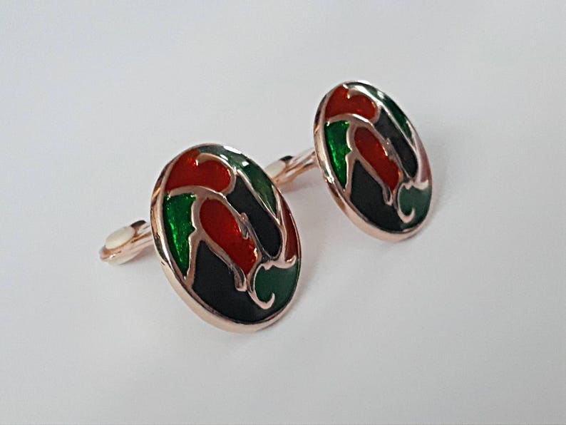 1970/'s vintage earrings 70/'s clipon earrings 60/'s patterned earrings ladies earrings retro earrings costume jewellery
