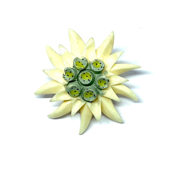 Art Deco 1920’s/1930’s vintage flower brooch,  ca… - image 2