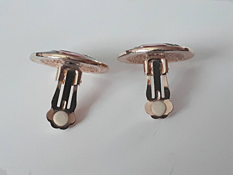 1970/'s vintage earrings 70/'s clipon earrings 60/'s patterned earrings ladies earrings retro earrings costume jewellery