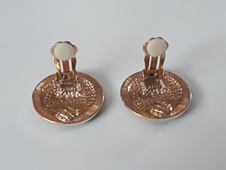 1970/'s vintage earrings 70/'s clipon earrings 60/'s patterned earrings ladies earrings retro earrings costume jewellery