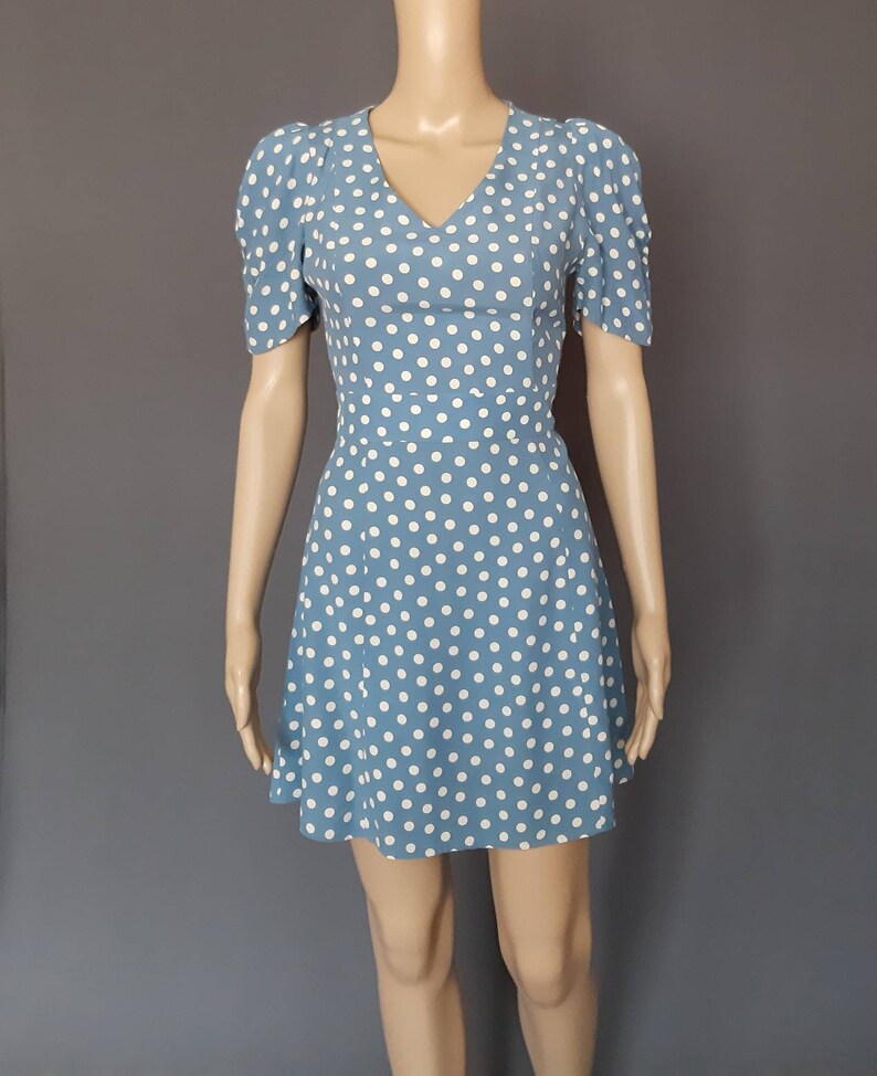 blue polka dot summer dress