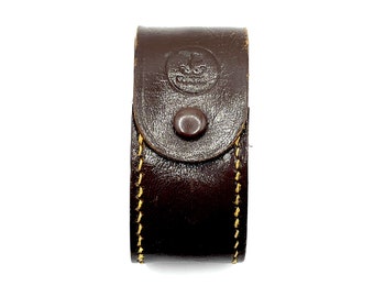 Edmund Wateler Wata signed vintage case, c.1950’s brown leather case, camera equipment case, West German leather case, belt loop case