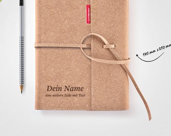 Personalized genuine leather notebook FLAP »Name» A5