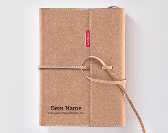 Carnet personnalisé en cuir véritable FLAP »Nom« A5 · unicadu.de