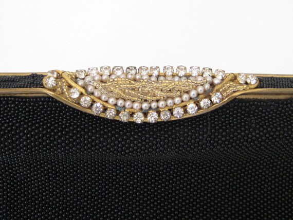 Vintage Michel Swiss Black Beaded and Rhinestone … - image 2