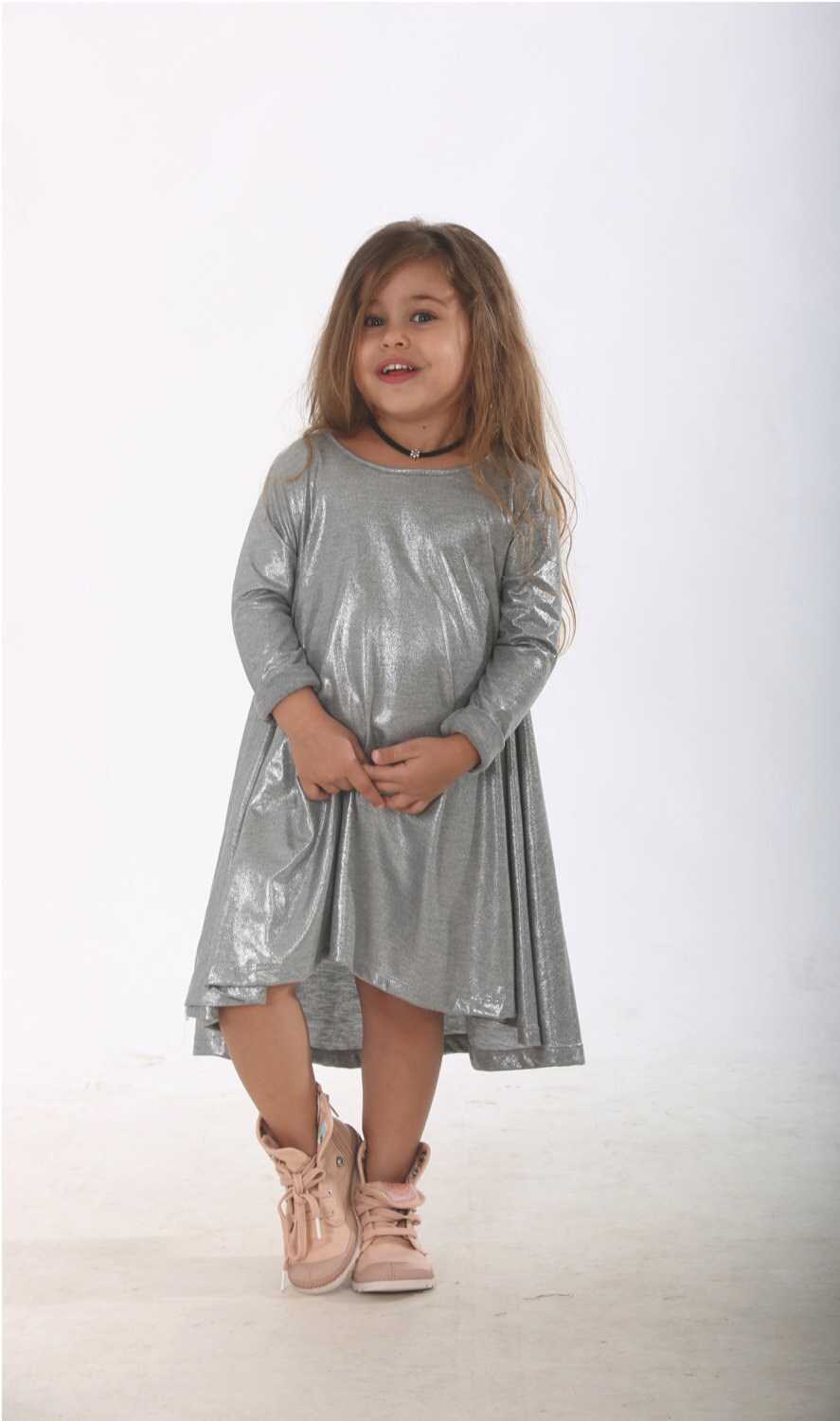 girls silver christmas dress