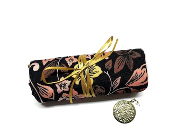 Jewelry roll, gift for her, travel jewelry bag, jewelry case, bridal shower, vegan