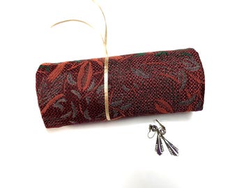 Jewelry roll, gift for her, travel jewelry bag, jewelry case, bridal shower, vegan