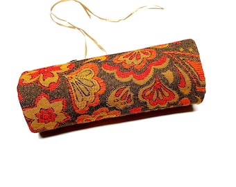 Pen roll, brush roll, cosmetic roll, gift for her, roll case, makeup brush roll, pencil case, bridal shower, travel case