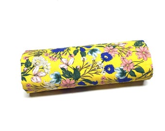 Cosmetic bag, gift for her, pen roll, makeup brush roll, roll case, bridal shower, fabric, vegan, travel