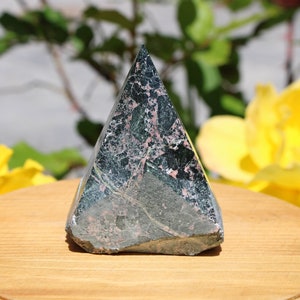 Natural Brecciated Jasper Top Polished Point Black and Green Brecciated Jasper Crystal Meditation StoneBlack