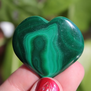 Malachite Polished Heart Green Malachite Crystal Heart Transformation Gemstone