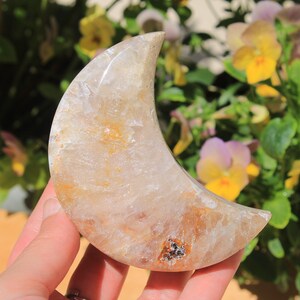 The Graceful Crystal Pink Amethyst Crystal Crescent Moon Pink Amethyst Moon Crystal with Druzy Amethyst Druse Crystal