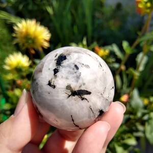 The Harmony & Hope Crystal Rainbow Moonstone Polished Sphere Stone White Labradorite Polished Orb Crystal Gemstone Meditation Crystal