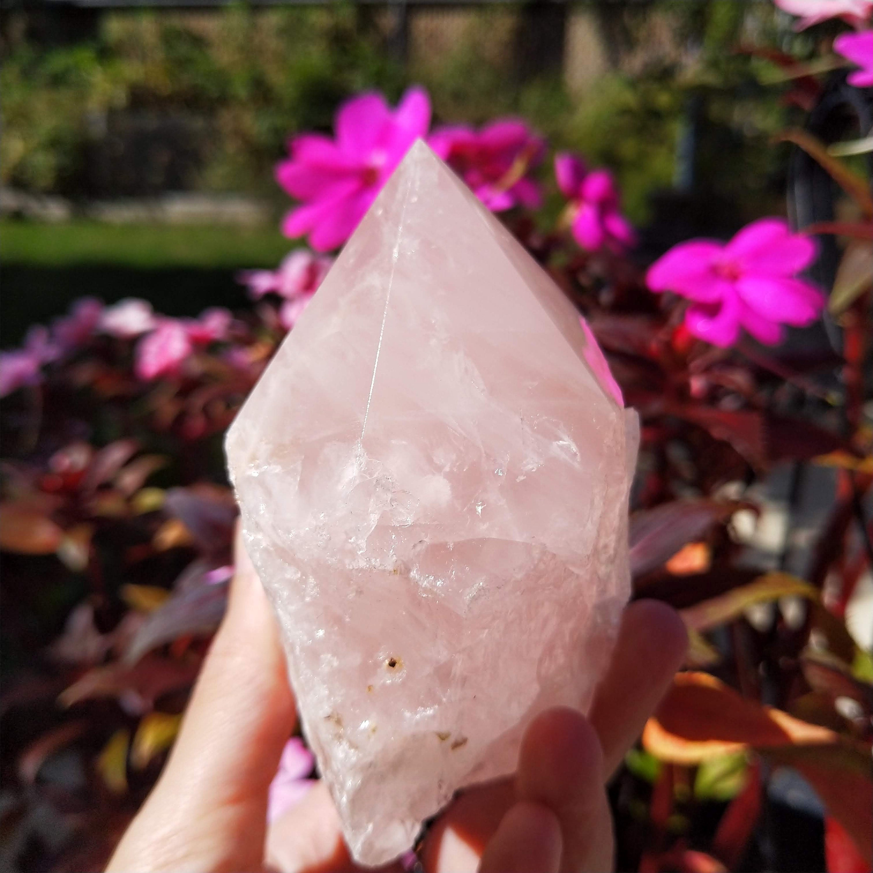 Rose Quartz Point Polished Top Rose Quartz Point the Self Love
