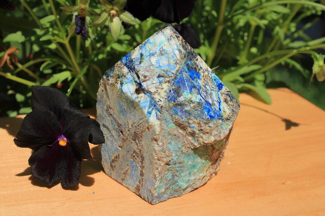 Azurite Malachite Polished Top Point ; Azurite and Malachite Point ...